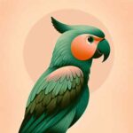 Ilustración de un loro verde con detalles coloridos que simboliza las inquietudes de estas aves.